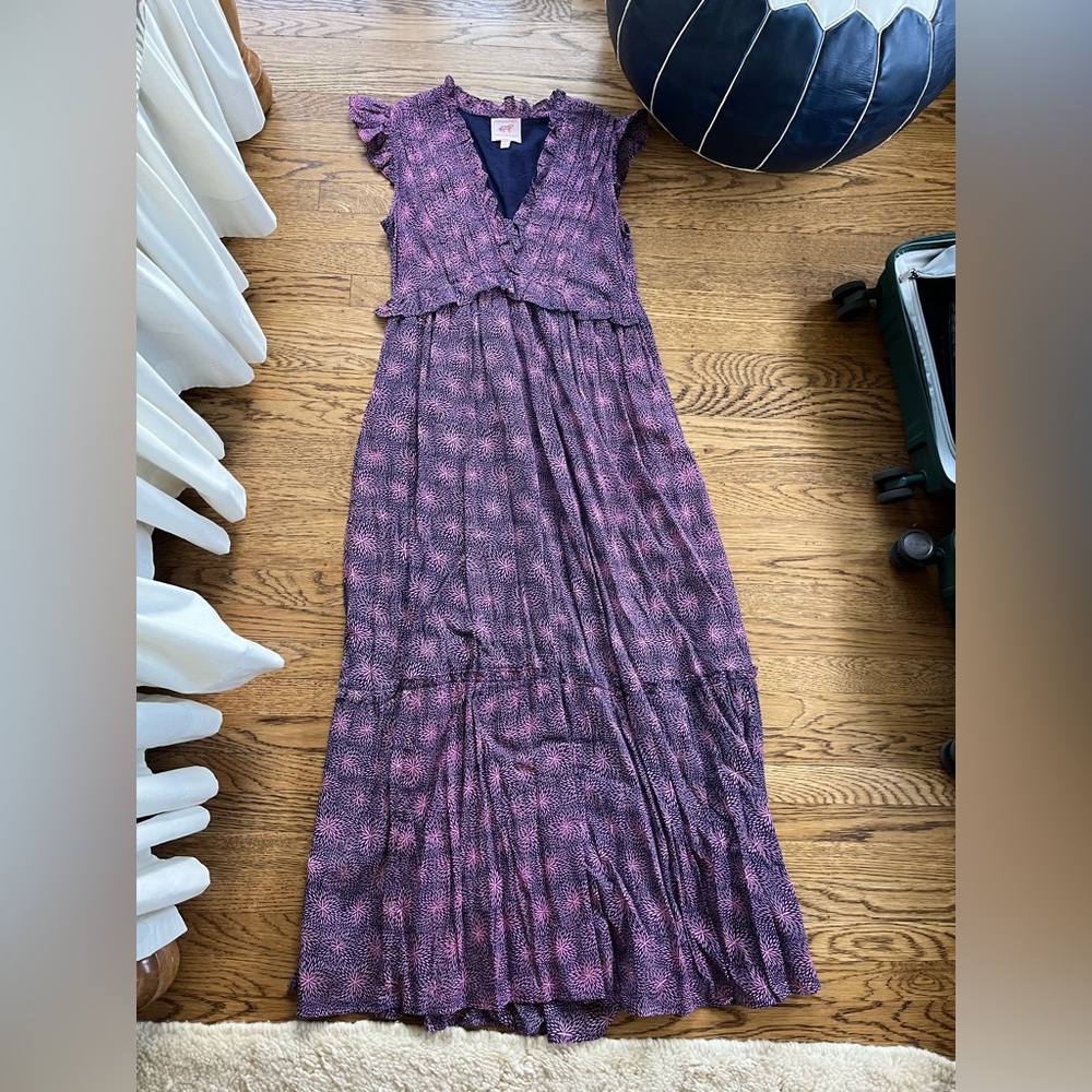 Banjanan Purple and Pink Printed Maxi Dress